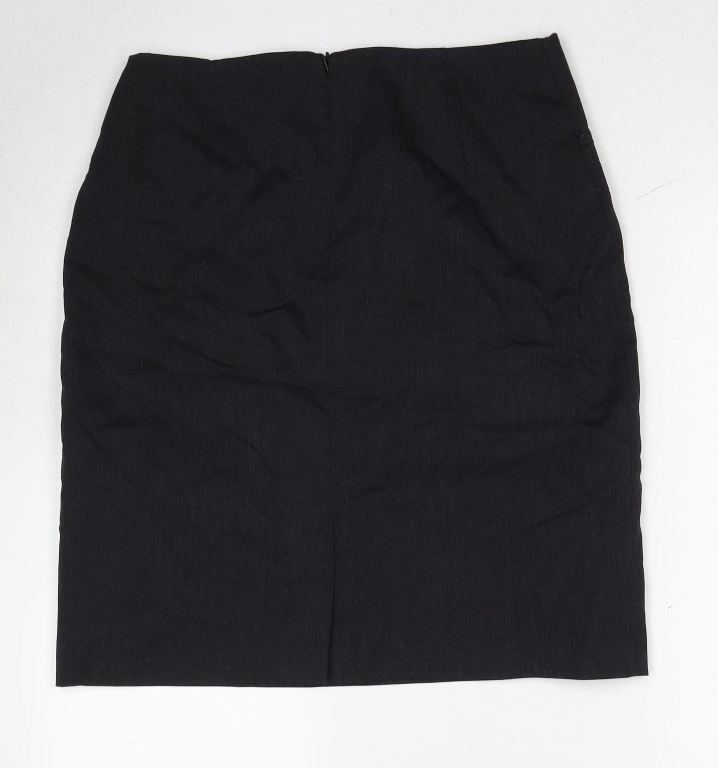 Class Club Womens Black Polyester A-Line Skirt Size 14 Zip