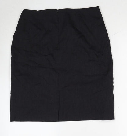 Class Club Womens Black Polyester A-Line Skirt Size 14 Zip