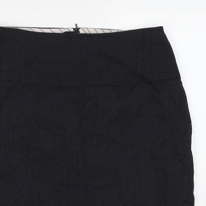 Class Club Womens Black Polyester A-Line Skirt Size 14 Zip