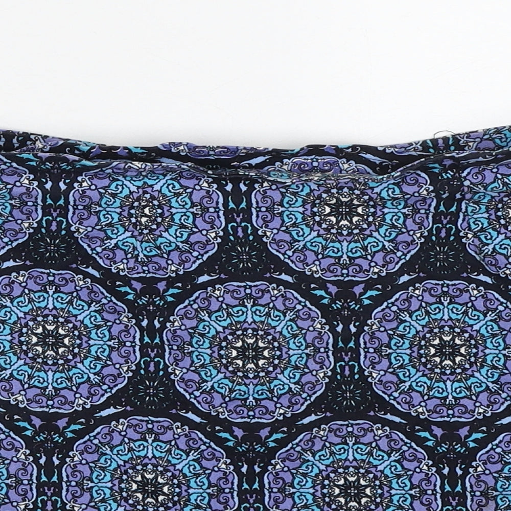 Motel Rocks Womens Multicoloured Geometric Cotton A-Line Skirt Size XS Zip