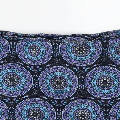 Motel Rocks Womens Multicoloured Geometric Cotton A-Line Skirt Size XS Zip