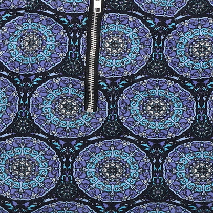Motel Rocks Womens Multicoloured Geometric Cotton A-Line Skirt Size XS Zip