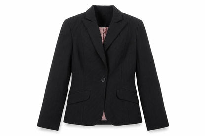 NEXT Womens Black Striped Polyester Jacket Suit Jacket Size 10