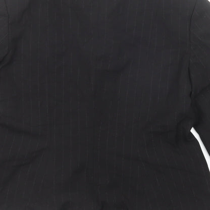 NEXT Womens Black Striped Polyester Jacket Suit Jacket Size 10
