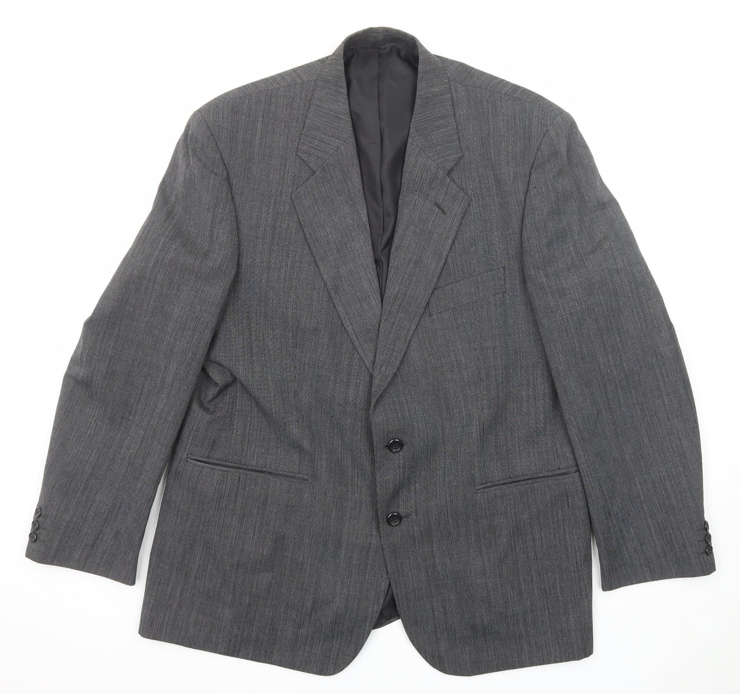 Mens UK Size 44 Pinstripe Regular Grey Suit Jacket