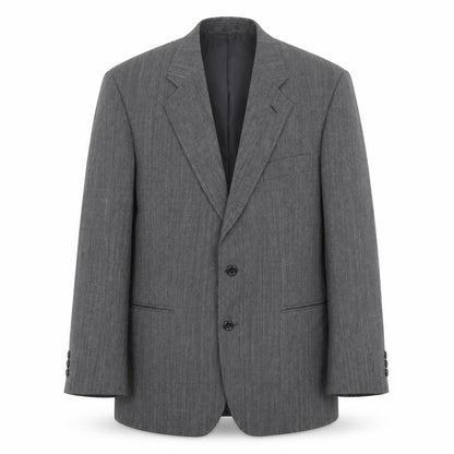 Mens UK Size 44 Pinstripe Regular Grey Suit Jacket