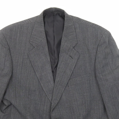 Mens UK Size 44 Pinstripe Regular Grey Suit Jacket