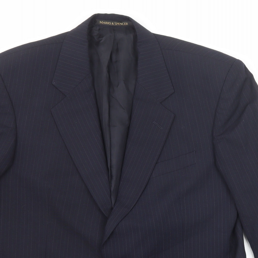 Mens UK Size 42 Marks and Spencer Regular Blue Suit Jacket