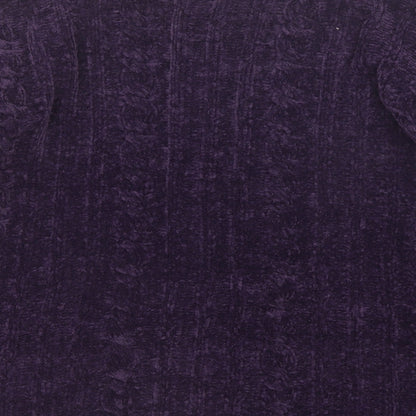 Debenhams Womens Purple Mock Neck Acrylic Pullover Jumper Size L Pullover