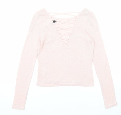 Womens UK Size S Divided by H&M Pink Pullover Jumper