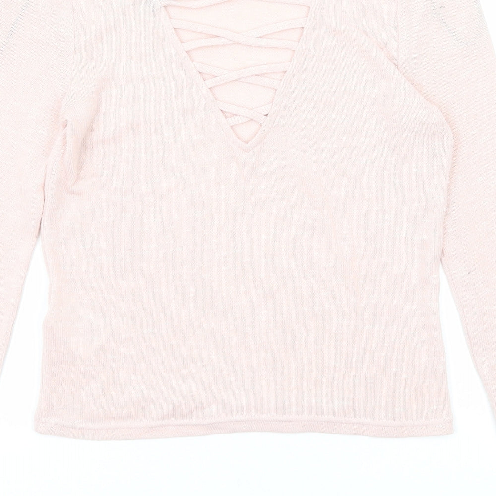 Womens UK Size S Divided by H&M Pink Pullover Jumper