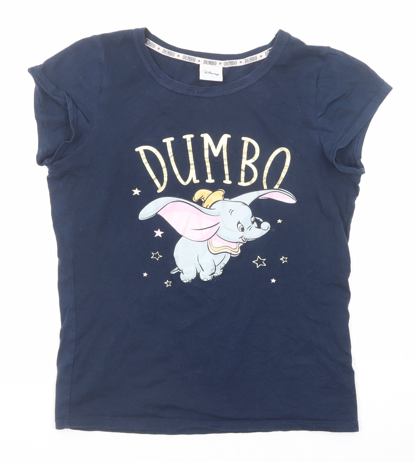 Womens UK Size 6 Disney Blue Basic T-Shirt