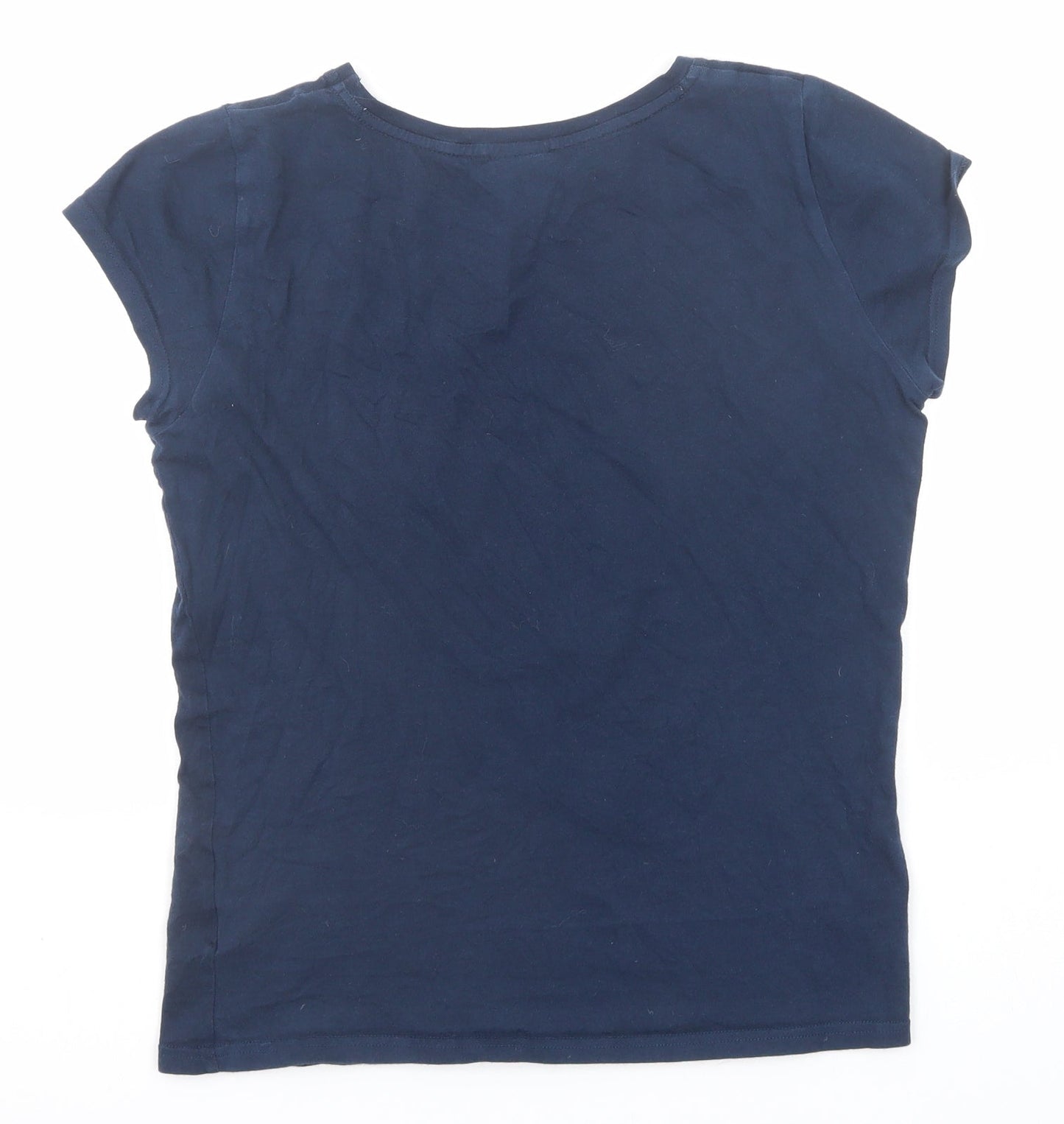Womens UK Size 6 Disney Blue Basic T-Shirt