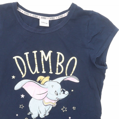Womens UK Size 6 Disney Blue Basic T-Shirt