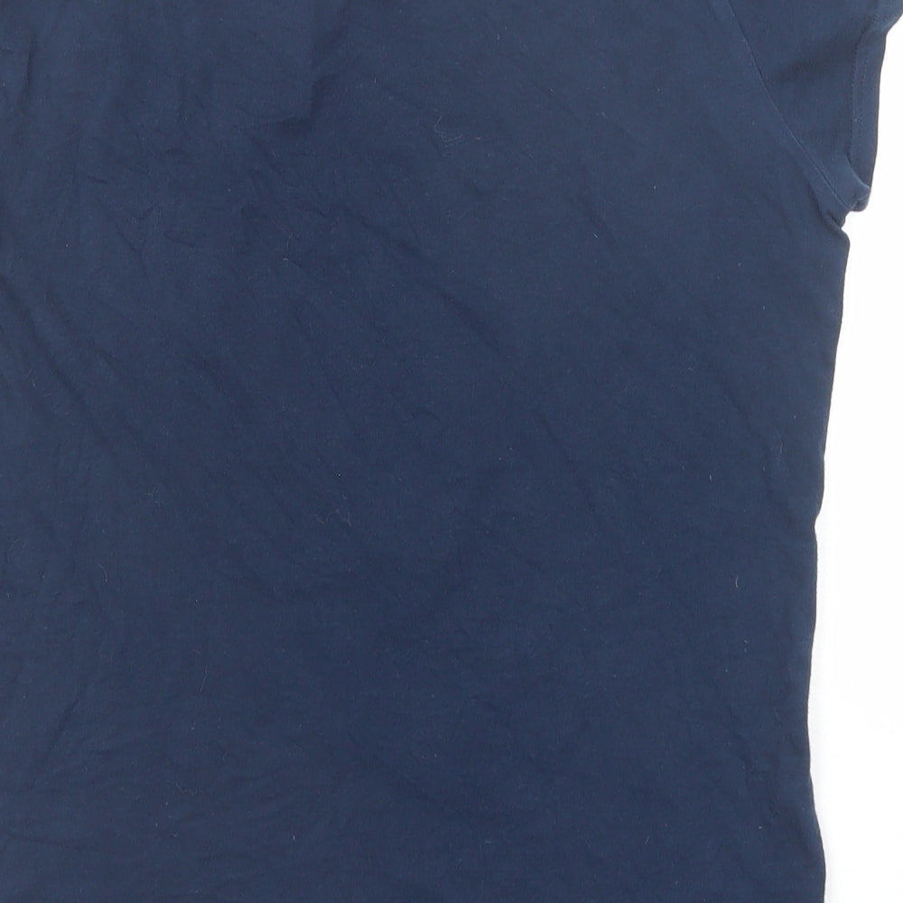 Womens UK Size 6 Disney Blue Basic T-Shirt