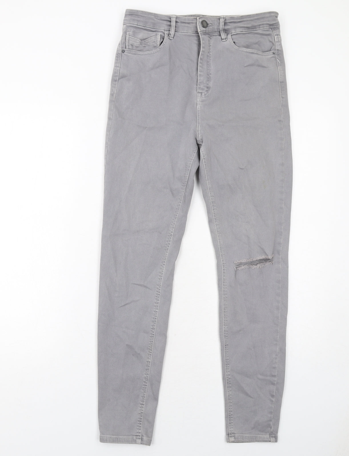 Womens UK Size 12 Stradivarius Regular Fit Skinny Grey Jeans