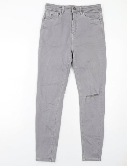 Womens UK Size 12 Stradivarius Regular Fit Skinny Grey Jeans