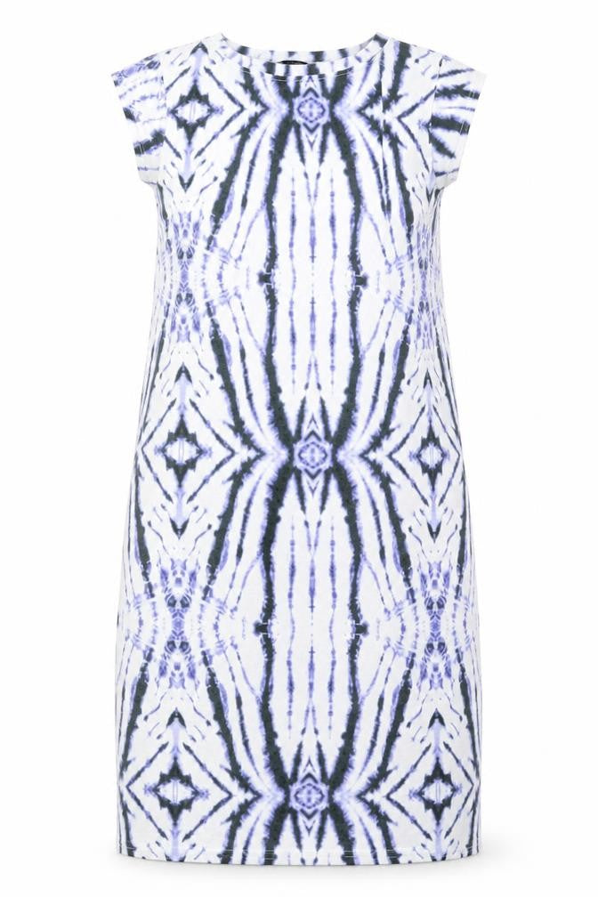 River Island Womens White Geometric Polyester A-Line Size 8 Round Neck Pullover