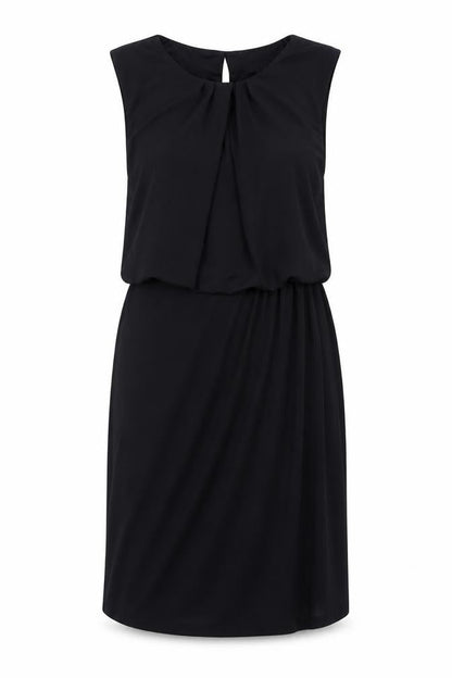 NEXT Womens Black Polyester A-Line Size 10 Round Neck Button