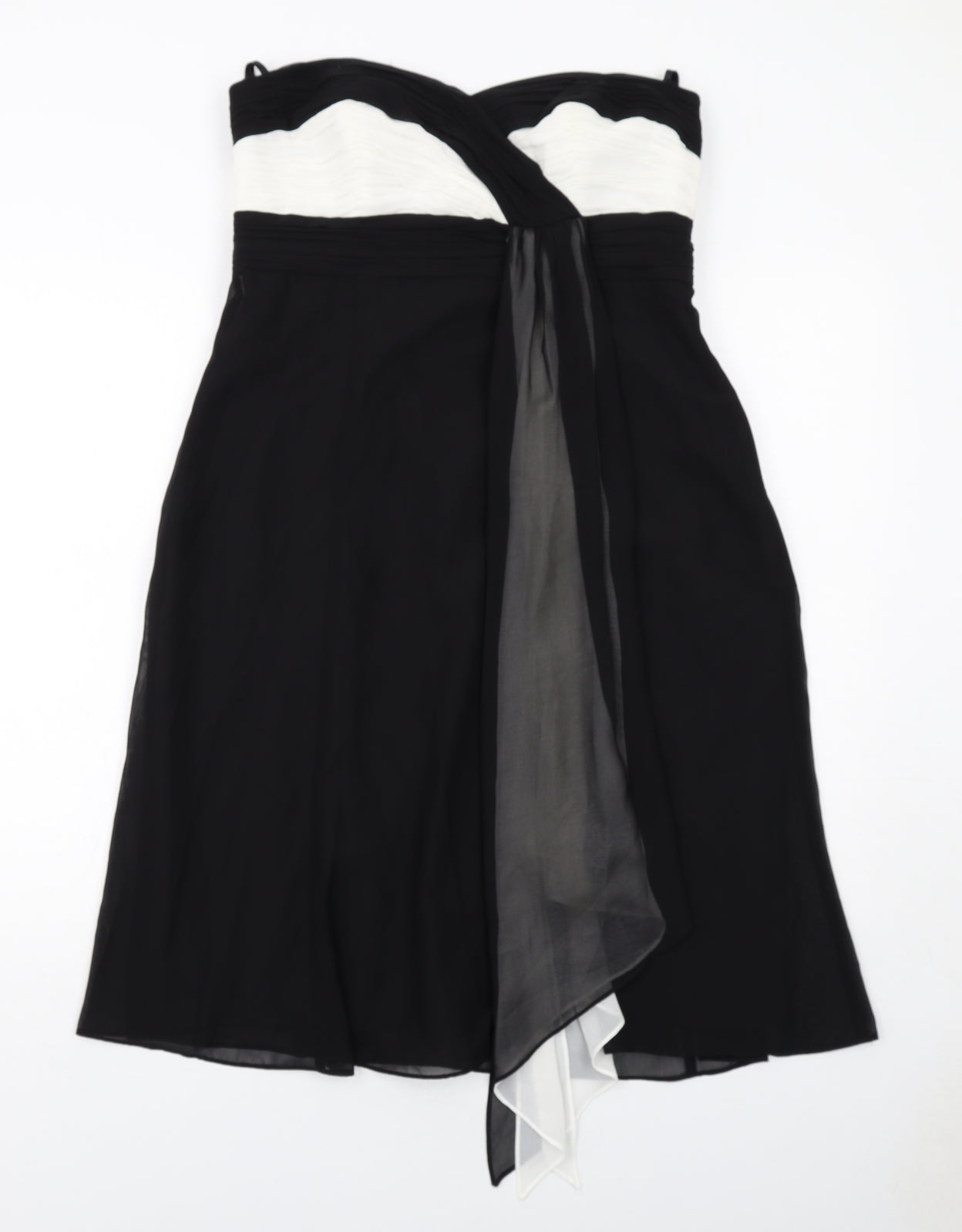 Debut Womens Black Colourblock Polyester Ball Gown Size 12 Sweetheart Zip