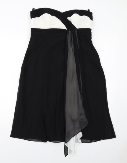 Debut Womens Black Colourblock Polyester Ball Gown Size 12 Sweetheart Zip