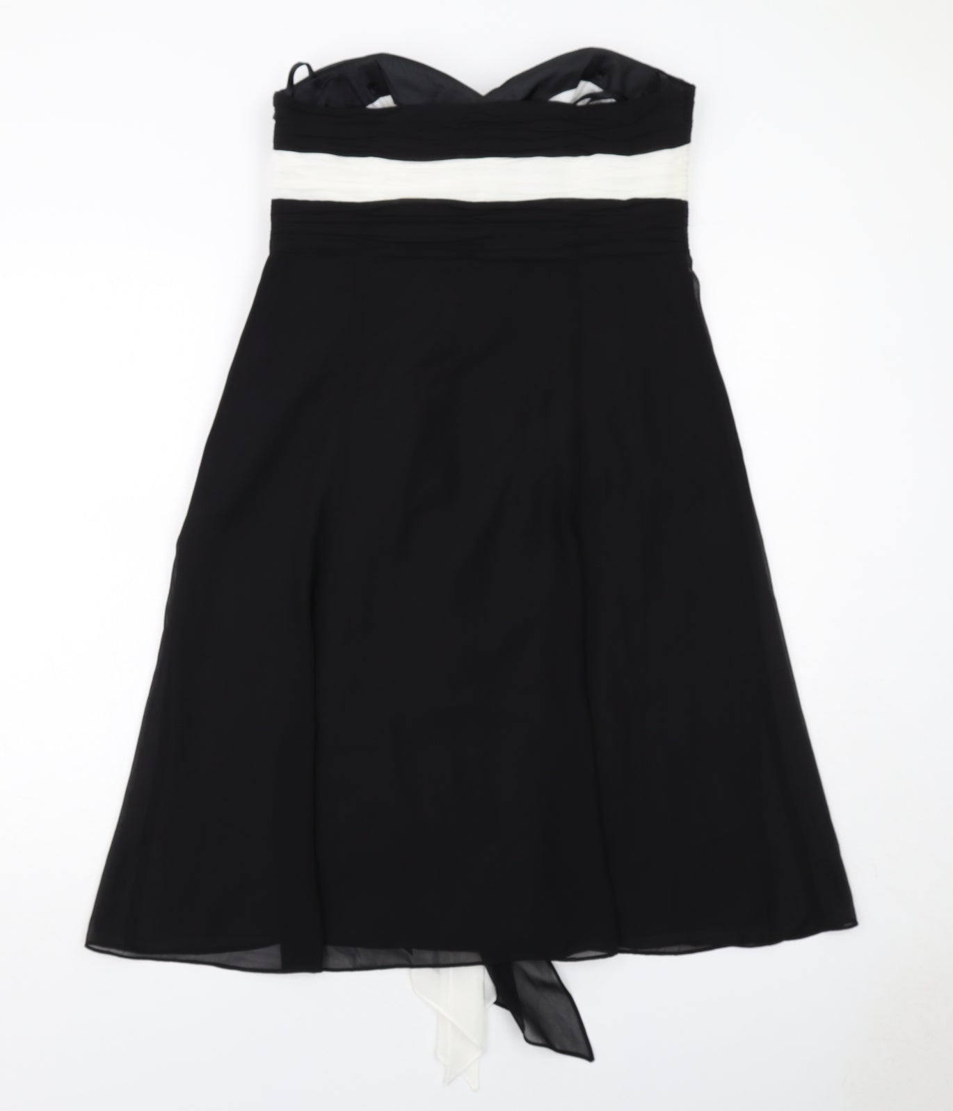 Debut Womens Black Colourblock Polyester Ball Gown Size 12 Sweetheart Zip