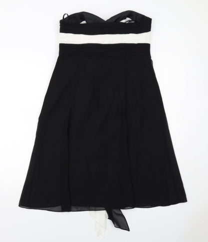 Debut Womens Black Colourblock Polyester Ball Gown Size 12 Sweetheart Zip