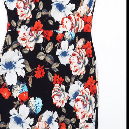Saloos Womens Multicoloured Floral Polyester Shift Size 14 Round Neck Pullover