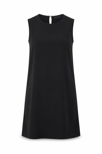 Dorothy Perkins Womens Black Polyester Shift Size 8 Round Neck Hook & Eye