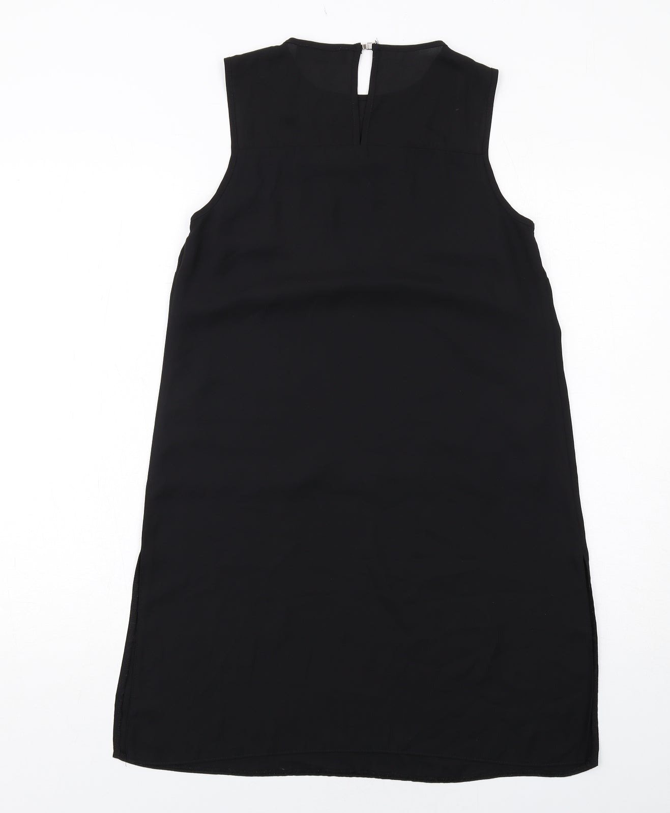 Dorothy Perkins Womens Black Polyester Shift Size 8 Round Neck Hook & Eye