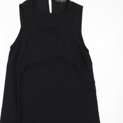 Dorothy Perkins Womens Black Polyester Shift Size 8 Round Neck Hook & Eye