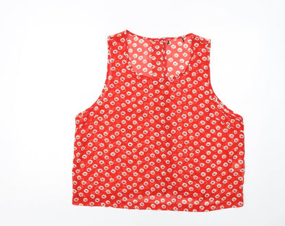 Womens UK Size 18 Select Red Cropped Tank