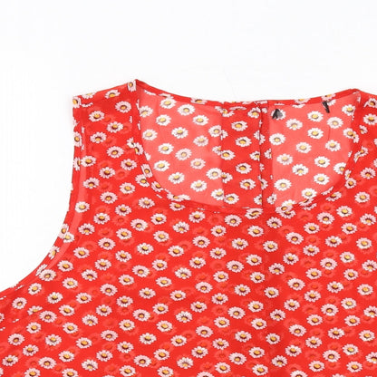 Womens UK Size 18 Select Red Cropped Tank