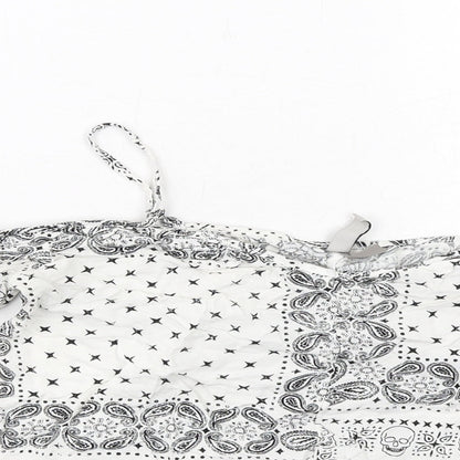 Womens UK Size 8 H&M White Cropped Blouse