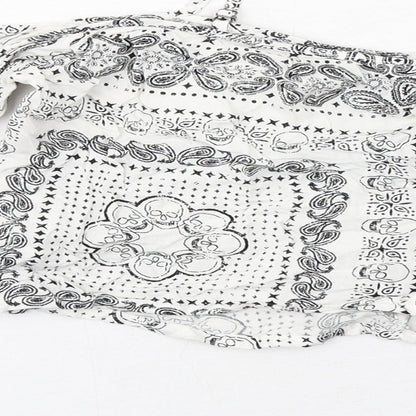 Womens UK Size 8 H&M White Cropped Blouse
