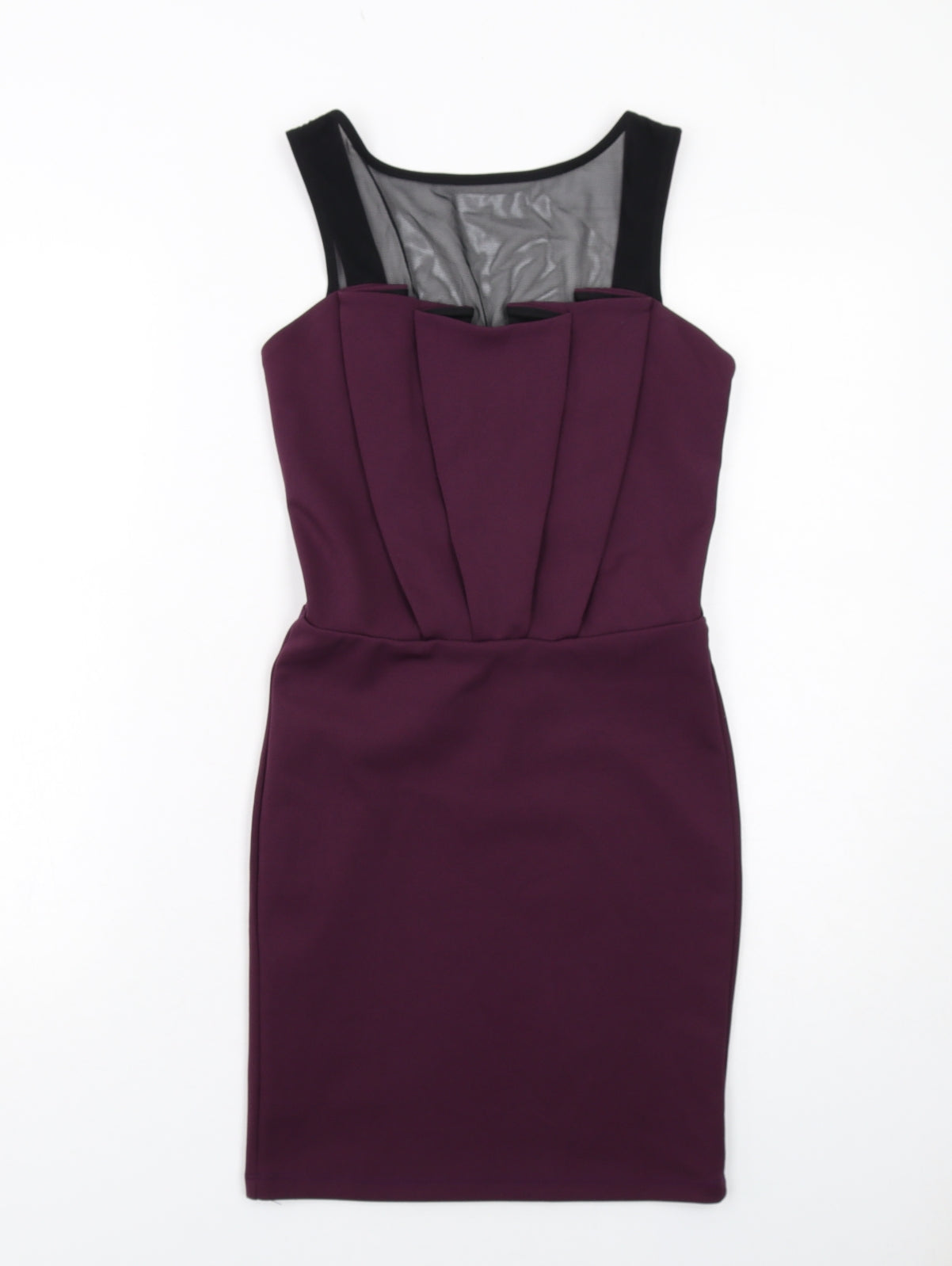 Miss Selfridge Womens Purple Polyester Shift Size 8 Square Neck Pullover