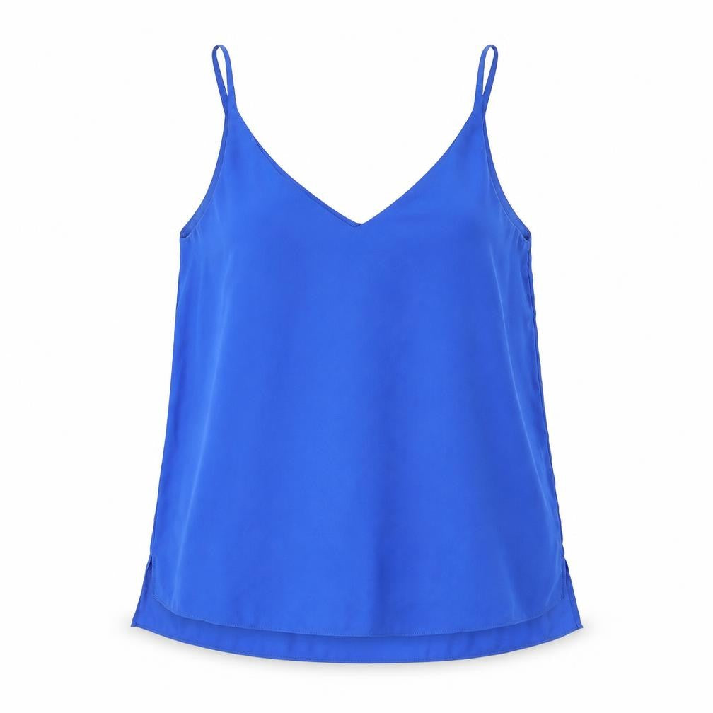 Womens UK Size 10 Topshop Blue Basic Tank