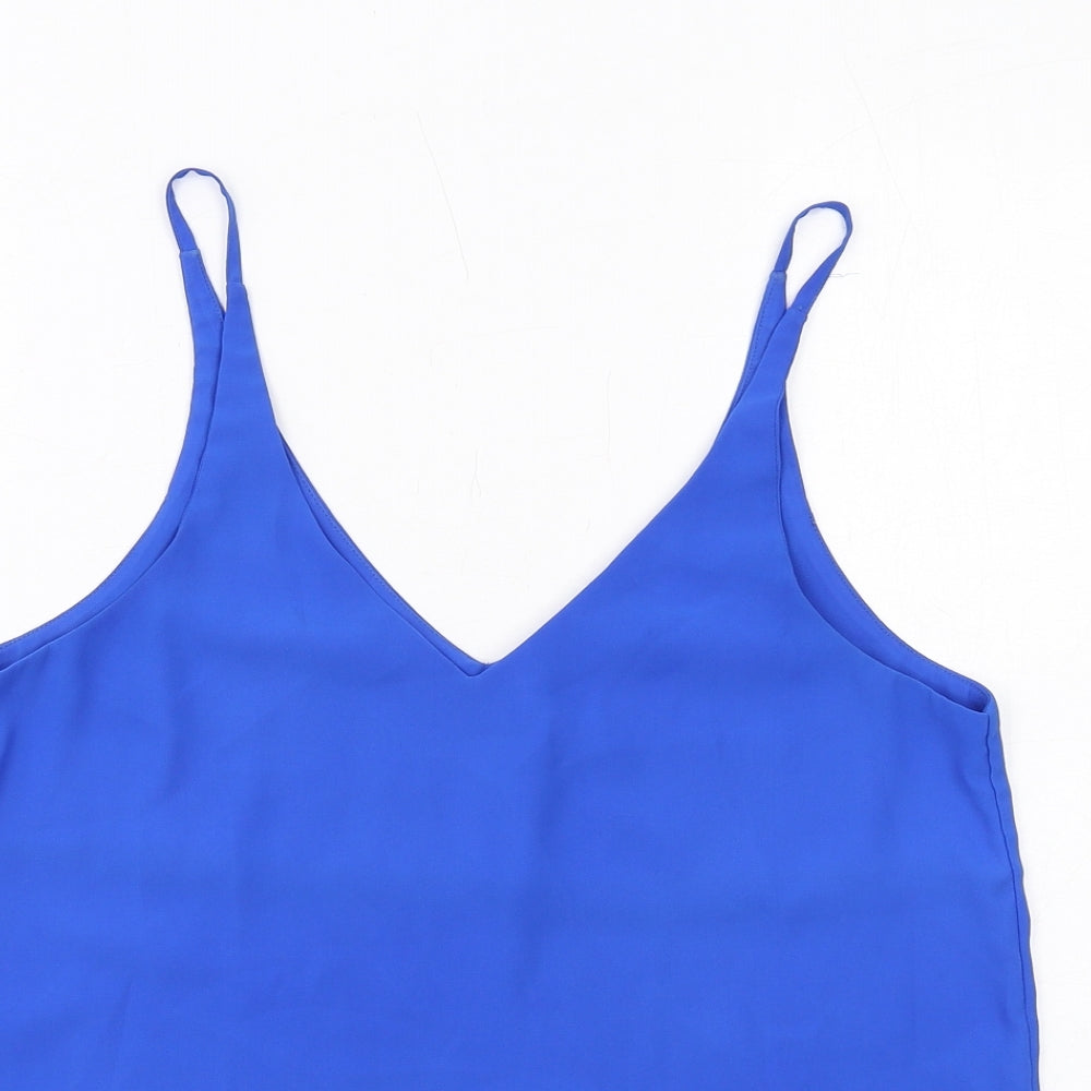 Womens UK Size 10 Topshop Blue Basic Tank