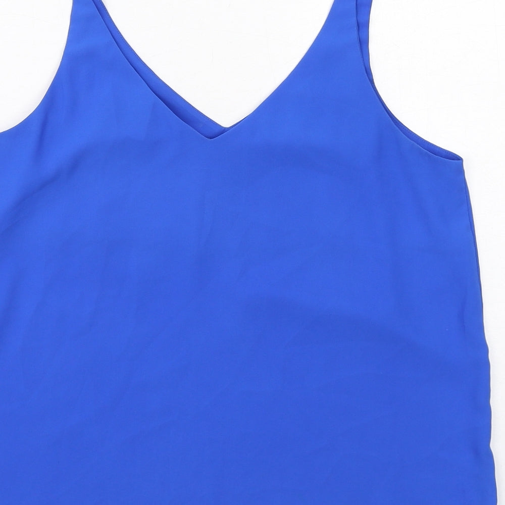 Womens UK Size 10 Topshop Blue Basic Tank