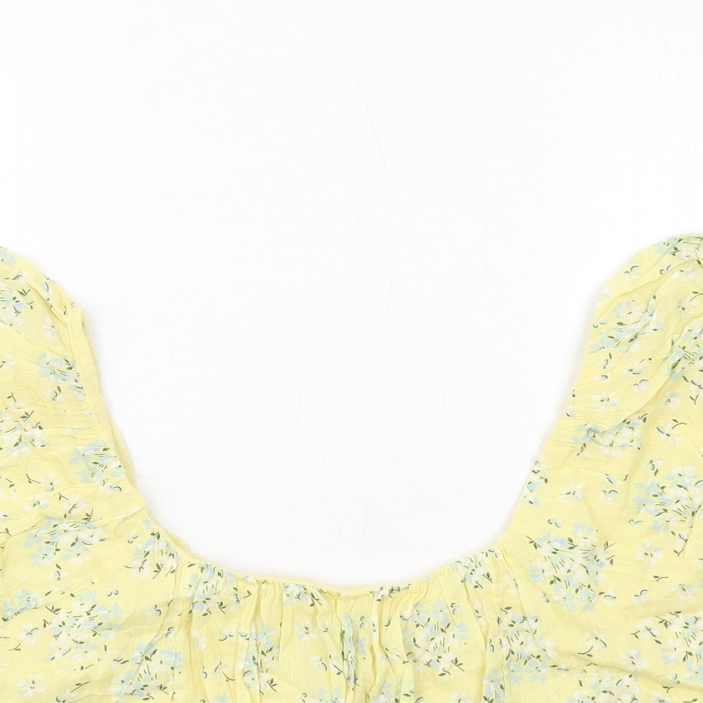 Womens UK Size 10 ASOS Yellow Cropped Tank