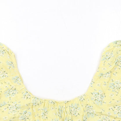 Womens UK Size 10 ASOS Yellow Cropped Tank