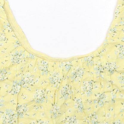 Womens UK Size 10 ASOS Yellow Cropped Tank