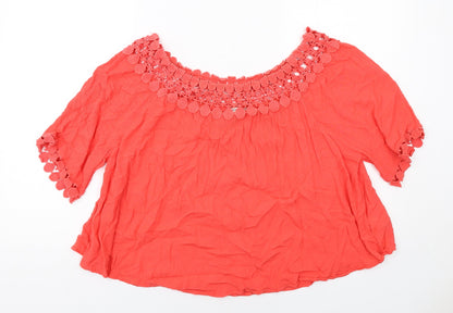 Womens UK Size 12 River Island Red Basic Blouse