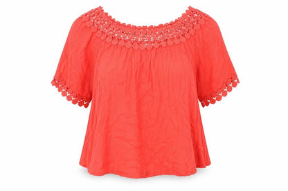 Womens UK Size 12 River Island Red Basic Blouse