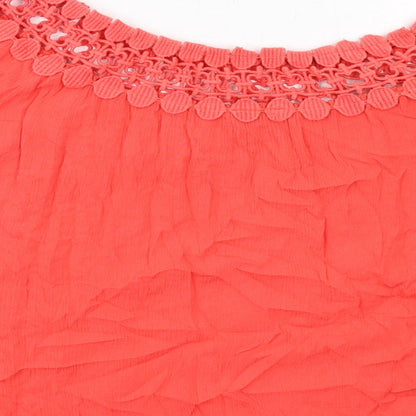 Womens UK Size 12 River Island Red Basic Blouse