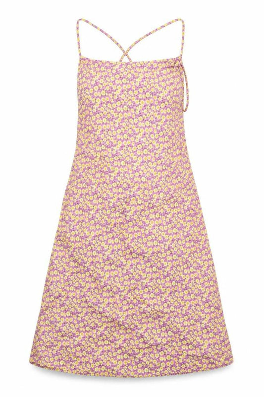Motel Womens Purple Floral Viscose A-Line Size M Square Neck Tie
