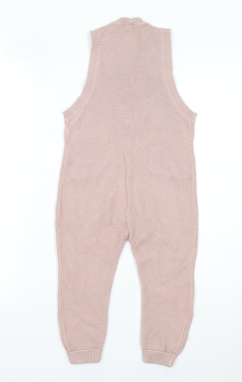 H&M Girls Pink Cotton Jumpsuit One-Piece Size 3 Years Button