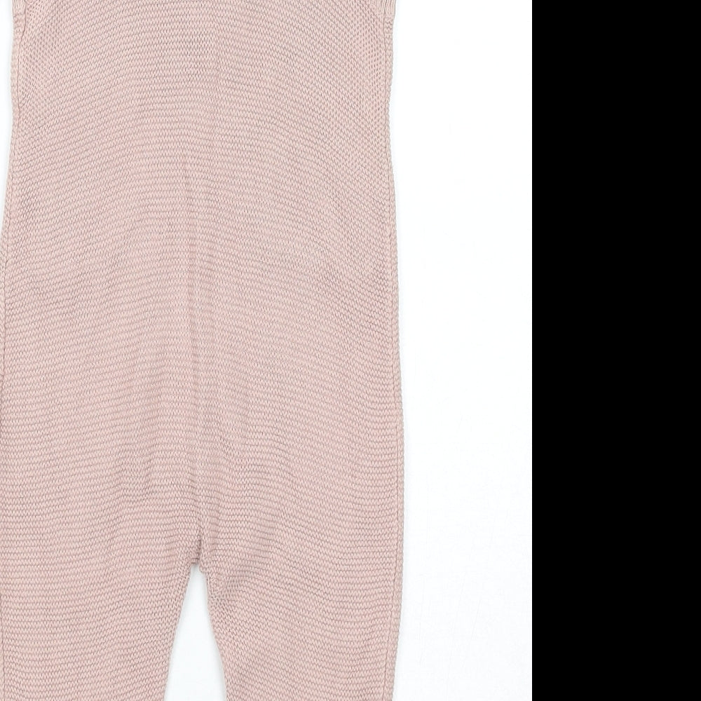 H&M Girls Pink Cotton Jumpsuit One-Piece Size 3 Years Button