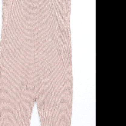 H&M Girls Pink Cotton Jumpsuit One-Piece Size 3 Years Button