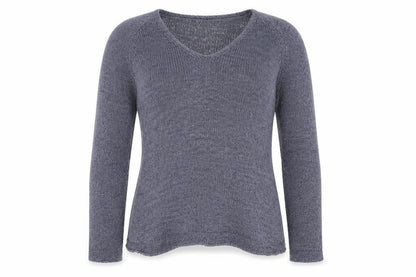 David Jones Womens Blue V-Neck Acrylic Pullover Jumper Size L